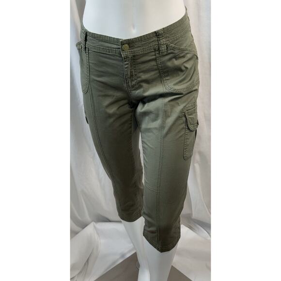 FADED GLORY Skinny Cropped Cargo Pants, Army Green, Sz: 10, 79-38 - Picture 1 of 14